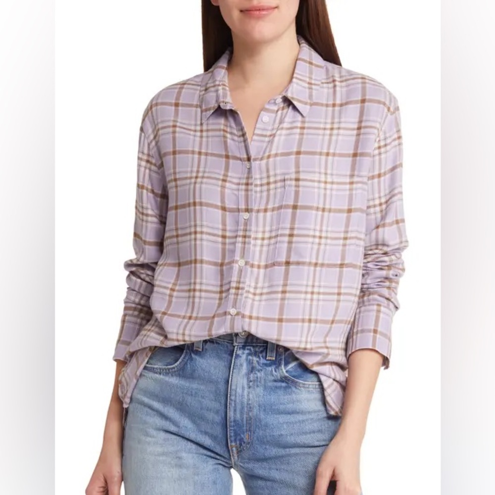 Treasure & Bond Plaid Boyfriend Shirt - Picture 1 of 4